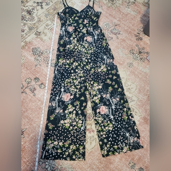 Band of Gypsies Smocked Back Corset Bra Top Floral Jumper with Pockets Size S - Picture 3 of 14